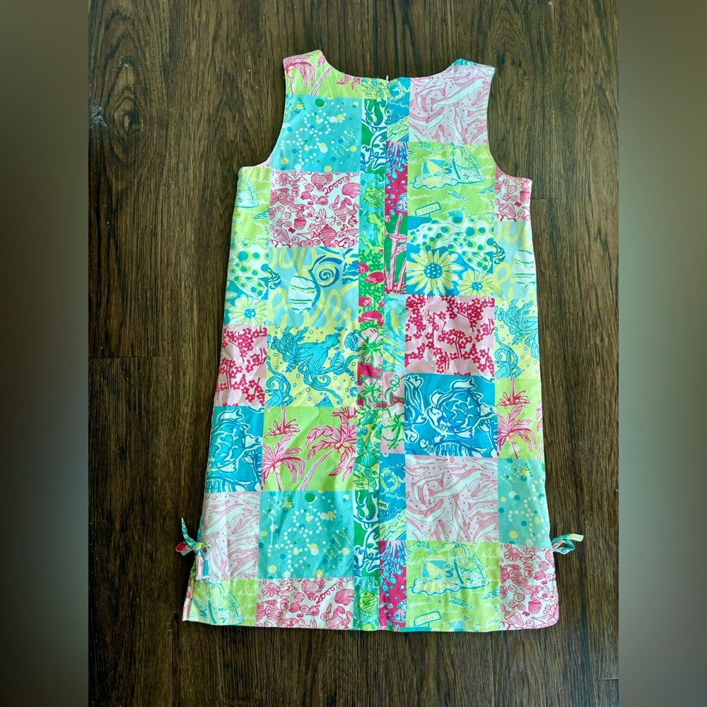 Adorable Lilly Pulitzer Sleeveless Shift Dress Size 6 Y2K Millennium Patch - Picture 6 of 8
